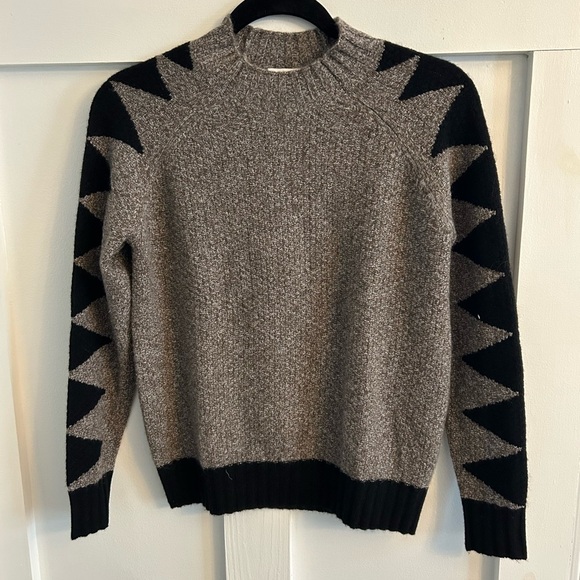 27 Miles cashmere zig zag intarsia pattern sweater - Picture 1 of 4